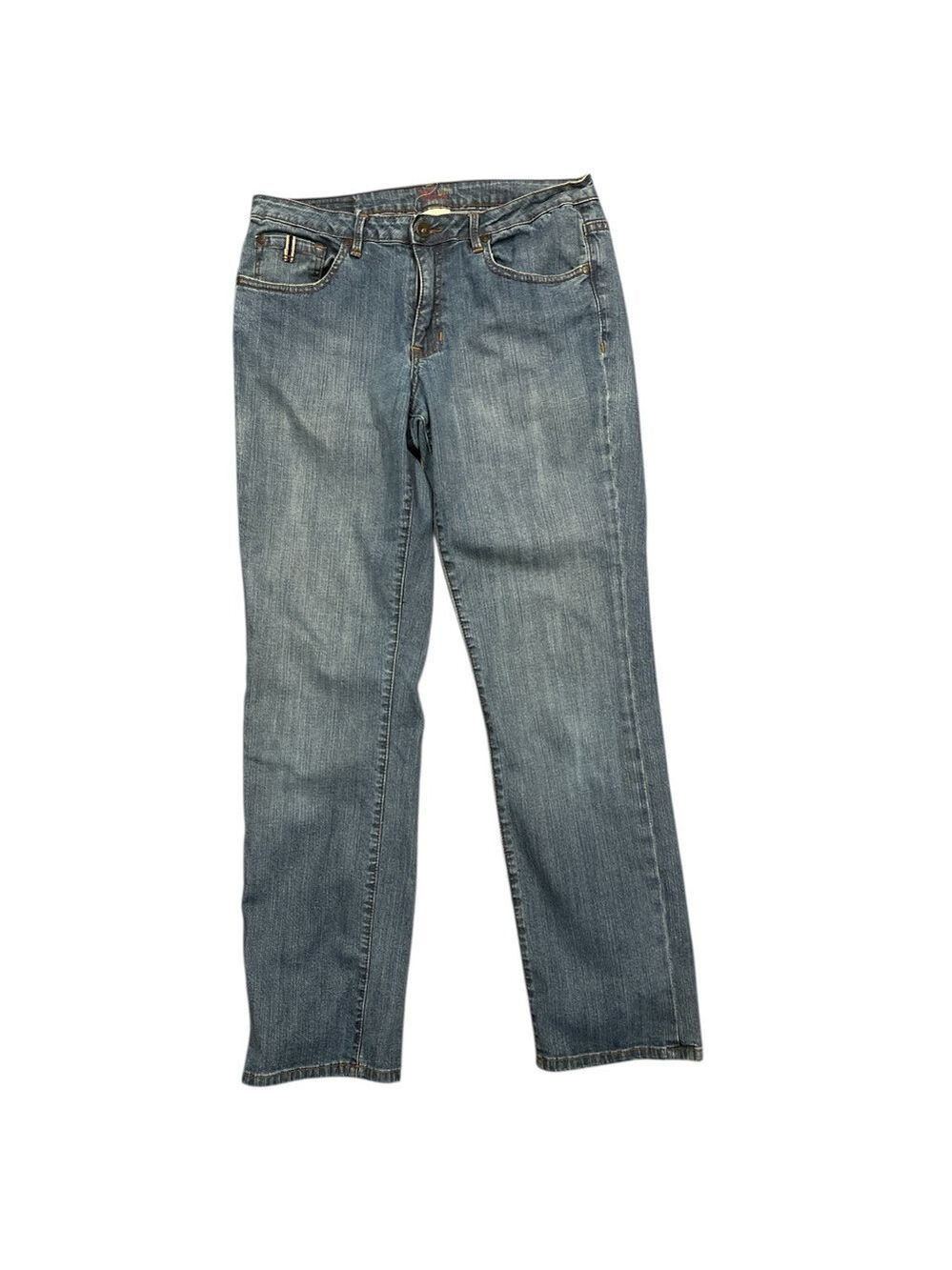 Worn Vintage Y2K Jeans Mid Rise Straight Leg Blue Denim  Size 12